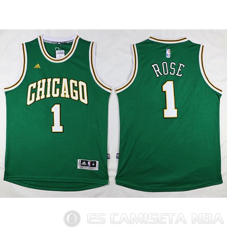 Camiseta Rose #1 Chicago Bulls Verde - Haga un click en la imagen para cerrar